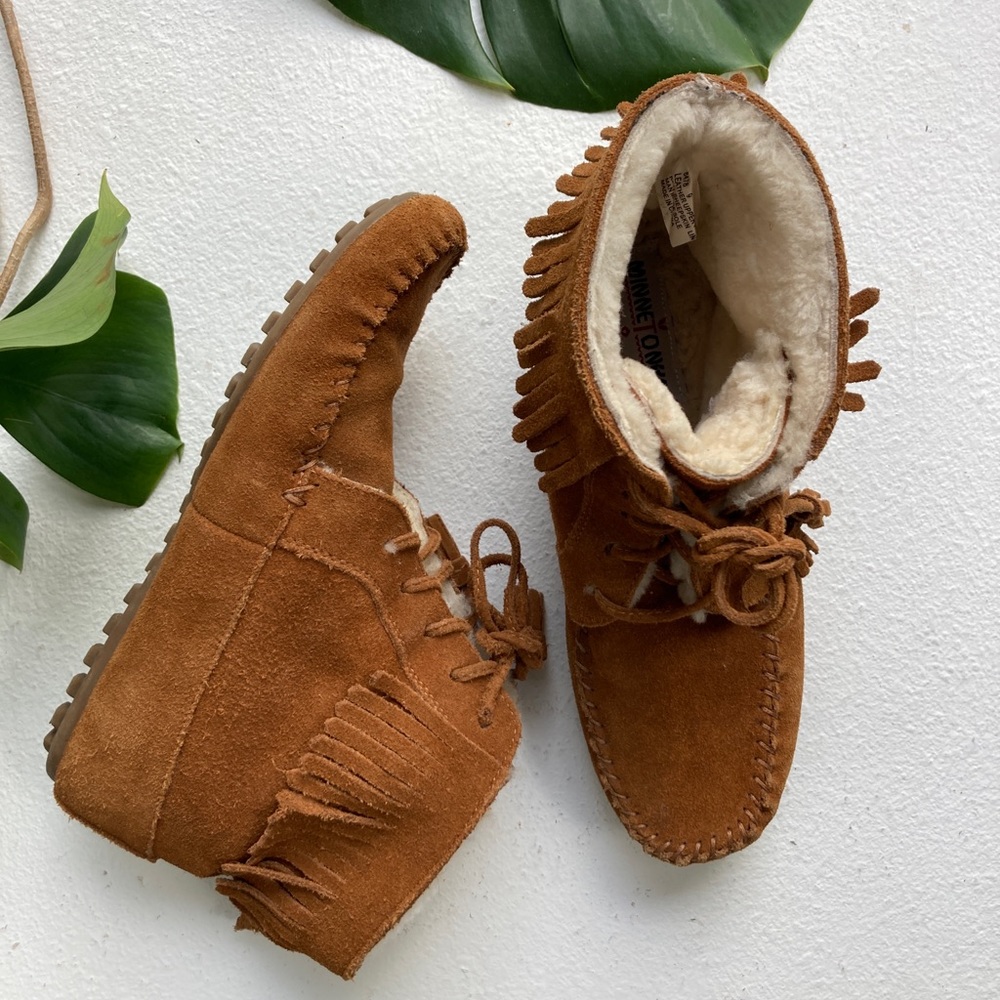 Minnetonka Shearling Moccasins
